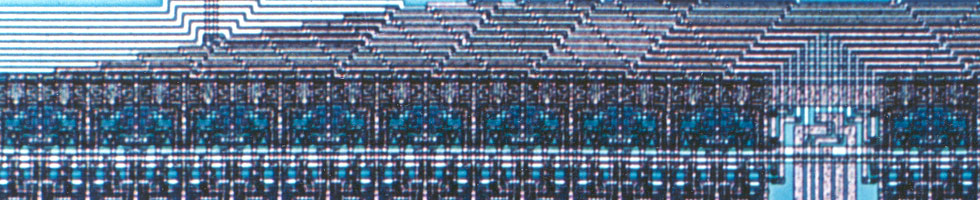 an image of silicon chip showing a bus with
	lots of wires