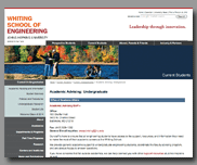 Engineering Advising Home Page Screen Shot